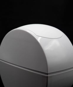 Tisch-Abfallbox weiß mit Klappdeckel