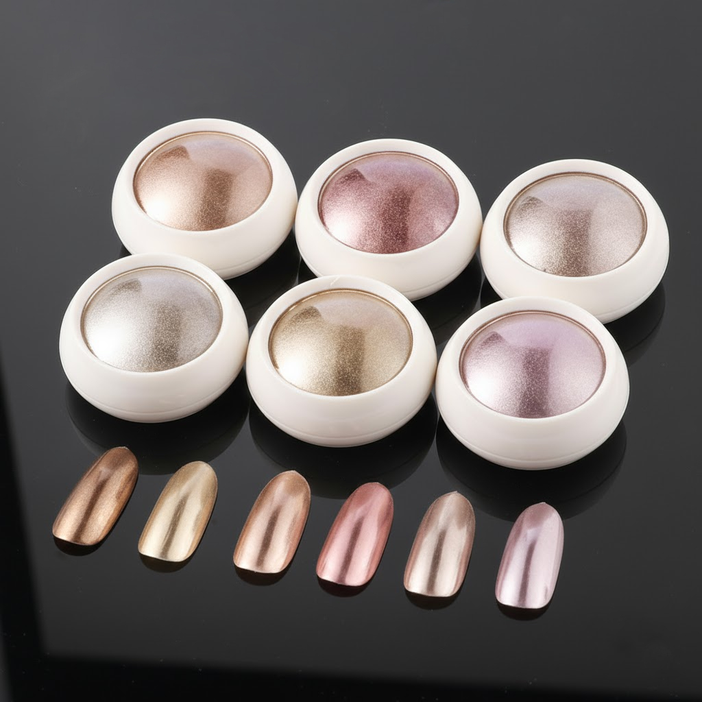 6er Set Chrome Powder Metallic Effect