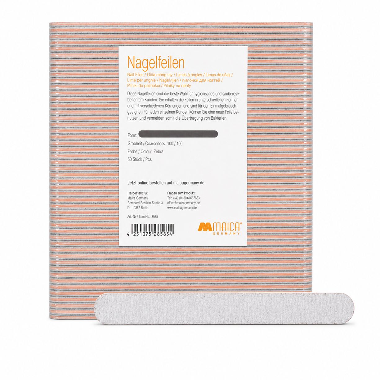 Nagelfeile 8552 Gerade 100/100 weiß 50 Stk